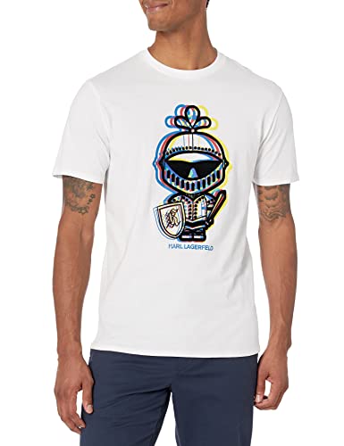 KARL LAGERFELD Paris Mens Sportswear T-Shirt,White,Medium