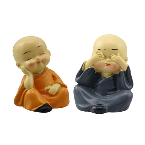 4 Figuras Mini Buda Kung Fu de Resina 1.57x1.5x1.89 in miniatura 5