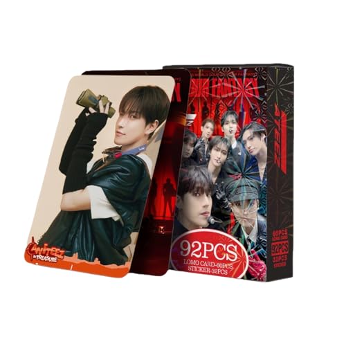 UENXRXE Ateez Photocards 92 Pcs Album Photo Cards Kpop Gift Ateez Lomo Cards Merch Kpop Lomo Card