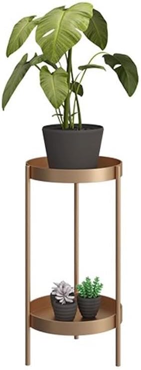 CHICKEN Corner Plant Stand Nordic Living Room Balcony Indoor Succulent Green Plant Rack Iron Double-Layer Flower Pot Rack Plant Hangers Outdoor(S:30CMX30CMX60CM)