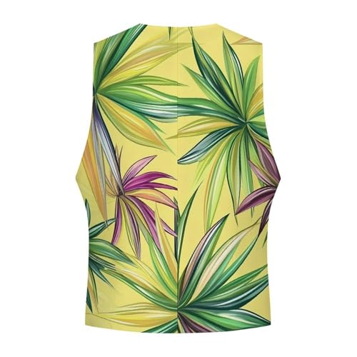 Colorful Agave Plants Casual Suit Vest for Men Formal Business Dress Regular Fit Waistcoat Tuxedo4