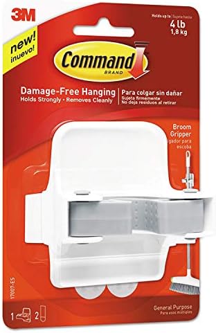 Command 8358002331 08358002331 Plastic Broom Gripper, Band, 4-Pack, 4 Pack, Grey/White, 2 Count