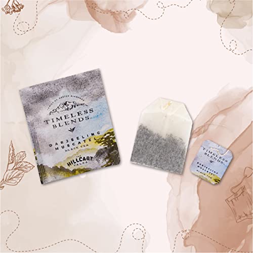 Image of Timeless Blends by The Hillcart Tales Darjeeling Muscatel Tea Bags 100 Pieces, Premium Black Tea Leaves With Delicious Musky Floral Overtones Flavour, Contains Antioxidants Helps Relaxation, 200 gms