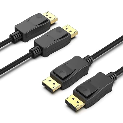 Kado 5ft DisplayPort Cable 2-Pack, DP 1.2 High Speed 4K 60Hz, 2K 165Hz 144Hz FreeSync HDR HDCP, DP Male to DP Male, 1.5m Length Genuine Parts Made for Sceptre Monitor, TV, PC Gaming, Laptop