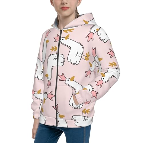 Goose Queen Kid Hoodies Boys Zip Up Sweatshirts Girls Pullover with Pocket
