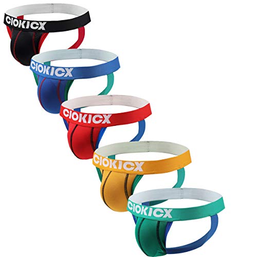 YOOBNG Men's Jockstrap Athletic Supporters Soft Cotton Low Rise Sports Active Underwear Elastic Waistband