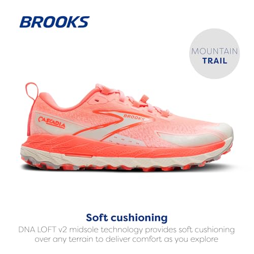 Brooks Brooks Women’s Cascadia 18 Mountain Trail Running Shoe - Ember/Blue Wash/Flame - 8.5 Medium