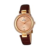 JAGUAR Reloj modelo J833/1 de la colección COSMOPOLITAN, caja de 34,5 mm rose con correa de piel burdeos para señora