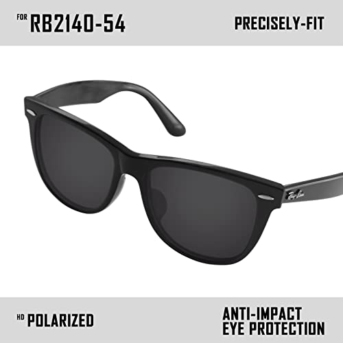 Image of TRUSHELLPolarized Replacement Lenses for Ray-Ban Wayfarer RB2140 54mm Sunglass Dark Black-Polarized
