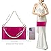 MGBPEI Women Satin Evening Handbag Wedding Prom Clutch Purse Formal Cocktail Party Clutches Shoulder Bag with 2 Bag Chains(Hot Pink)