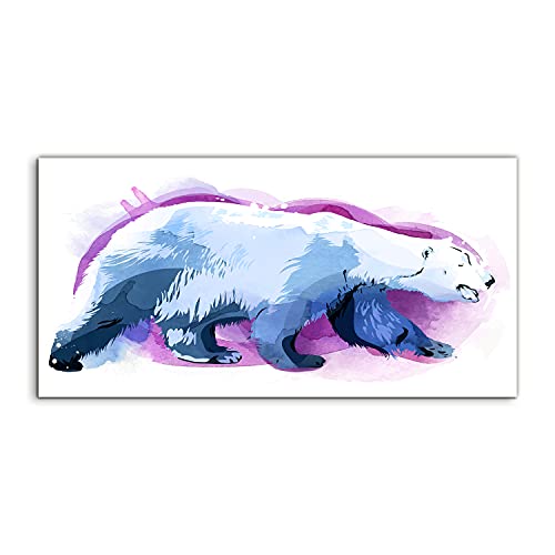 Tableau acrylique ours polaire 120x60cm pour habiller un grand mur vide de salon