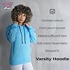 Purple Print House Custom Embroidered Varsity Hoodie Mens Hoody Personalised Embroidery Any Text Logo Workwear Company Contrast Colours Sports Team, XL, Black/Blue #3