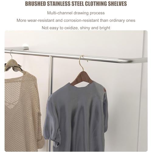 Perchero de pared de acero inoxidable para ropa con barra ajustable multiusos 4