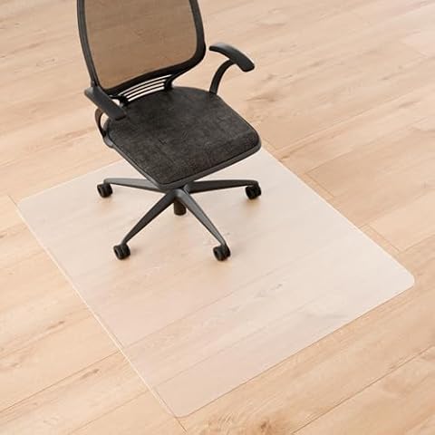 Naturei Office Chair Mat for Hard Floors- 48" x 40", Desk Floor Mat for Rolling Chairs, Clear Plastic Chair Mat, Easy Glide, Under Desk Floor Protector for Home and Office Use Cover