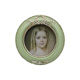 Small Vintage 3x3 Round Picture Frame, Mini Antique Ornate Circle Photo Frame, Table Top Display and