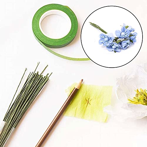 FUNSUEI 500 PCS 15.5 Inches 14 Gauge Floral Stem Wire, Green Floral Paper Wrapped Wire for Flower Making, DIY Arrangements and Decorations by FUNSUEI - Image 4