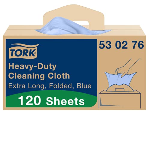 Tork Heavy-Duty Cleaning Cloth Blue W7, One-at-a-Time Dispensing, 1 x 120 Cloths, 530276