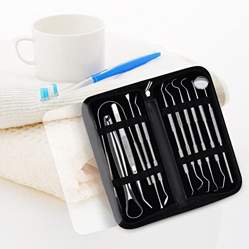 Dental Tools, Sopito 11pcs Teeth Cleaning Tools Stainless Steel Dental Scraper, Scaler Pick Plaque Remover Set