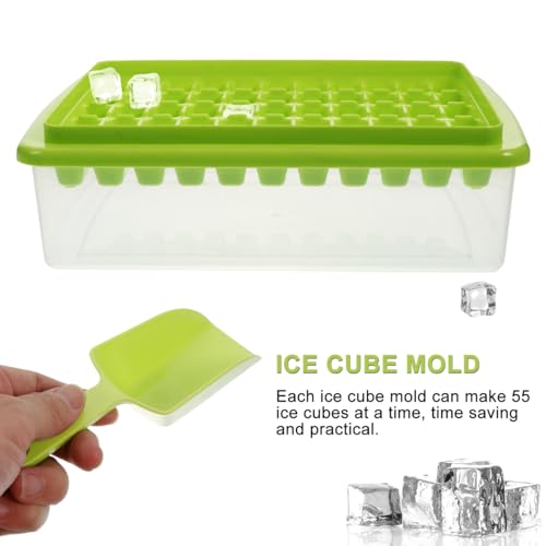 Cubitera con tapa y pala 55 cubos plástico verde miniatura 5