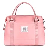 Unisex Large Travel Shoulder Weekender Overnight Bag Handbag Gym Tote Bag with Trolley Sleeve (Pink)