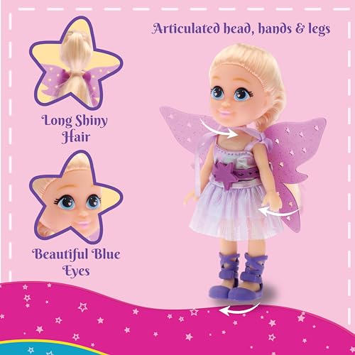 Image of Li'l Diva Fairy Twinkle 6 inch Doll|India's First Preschool RolePlay Pretend-Play Doll with Accessories|Birthday Gift|Toy Dolls for Girls 3+|Movable Arms & Legs|Beautiful Dress|Elegant Eyes|Soft Hair Play
