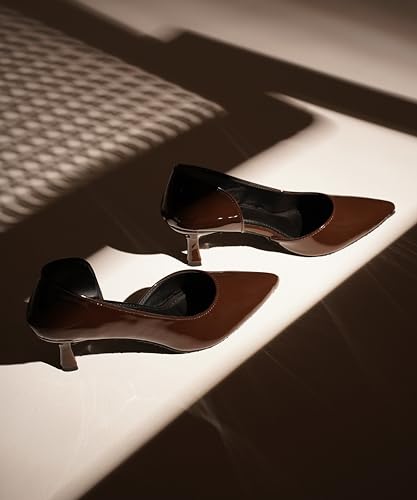 Image of JM LOOKS Women's Pointed Toe Kitten Heel Pumps Elegant Slip-On Dress Shoes for Wedding Party & Office