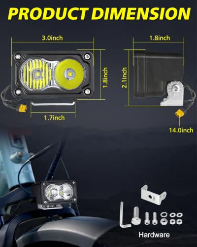 Image of 3 Inch LED Pod with XT60 Connector 20W CREE LED E-Bike Headlight | High Intensity CREE LEDs, Spot Flood Combo Beam, Small Offraod Driving Hea light for Dirt Bike Truck Motorcycle ATV UTV SUV