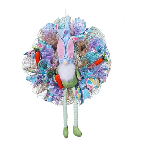 Couronne de printemps lapin de Pâques réutilisable pour porte et mur