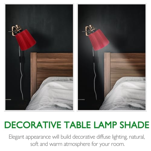 Luxshiny Clip-on Cloth Lampshade Bulb Cover 5.51X3.94X4.72 Inch Lightweight Decorative Lamp Shade for Bedroom Table Wall Floor Lamps - Image 6