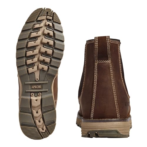 Apache Workwear Men's Flyweight Dealer Safety Boot | UK Size 8 | Brown Water Resistant Safety Shoe | Toe Cap and Mid Sole Protection | Lightweight and Comfortable Easy Entry - Image 4