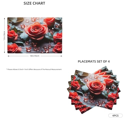 Sets de table en lin synthétique résistant à la chaleur 45x30 cm - 3