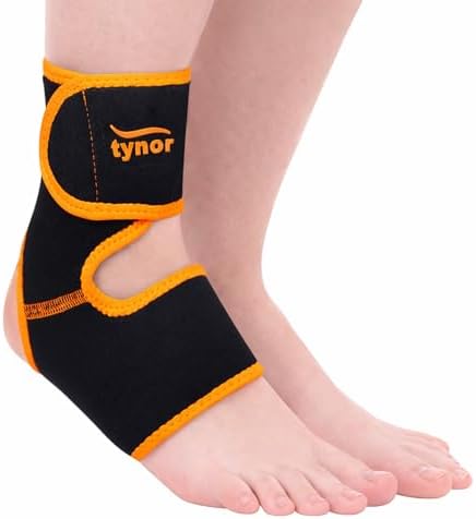 TYNOR Ankle Brace For Men And Women, Breathable Adjustable Wrap Neoprene Ankle Compression Sleeve Ankle Support For Sprained Ankle Plantar Fasciitis, Achilles, Running, Basketball, Sports, One Size