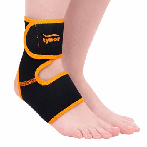 TYNOR Ankle Brace For Men And Women, Breathable Adjustable Wrap Neoprene Ankle Compression Sleeve Ankle Support For Sprained Ankle Plantar Fasciitis, Achilles, Running, Basketball, Sports, One Size