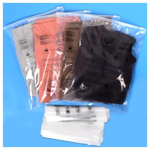 Verpackungsbeutel für Kleidung, 200 Stück, mit Reißverschluss, Plastikbeutel für Kleidung, transparente Bekleidungstasche für T-Shirt, Hemd, Dokument, 3 Mi