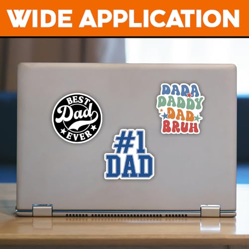 Image of MAIANEY (Set of 3) Funny Best Dad Stickers 3 inch Number 1 Dad Dada Daddy Bruh Father's Day Waterproof Vinyl Sticker Daddy Birthday Gifts Decorations Laptop Water Bottle Tool Box Kindle Phone Tumbler
