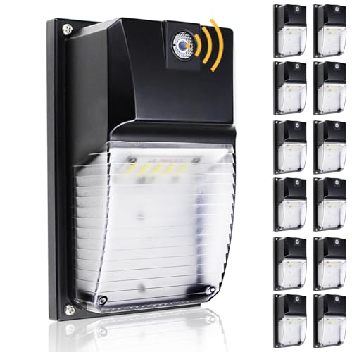 HiBay 12-Pack Dusk-to-Dawn LED Wall Pack Lights 18W 1980LM