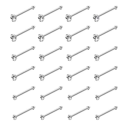 Jcevium 60pcs Steel Nose Studs Rings Piercing Pin Body Jewelry 22G 1.5mm 2mm 2.5mm