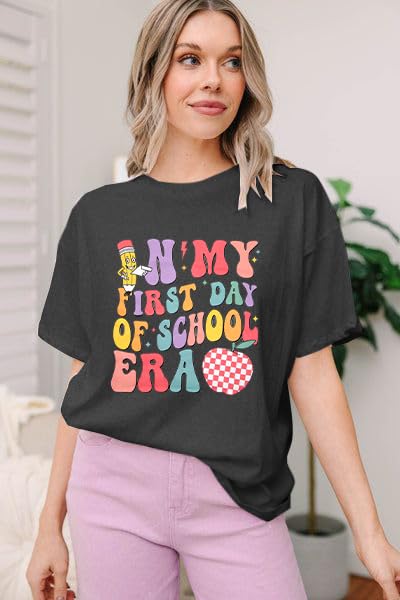 First Day of School Teacher Shirt: Women Teacher Life Shirts Happy Welcome Back to School Gifts Tee Tops - Image 5
