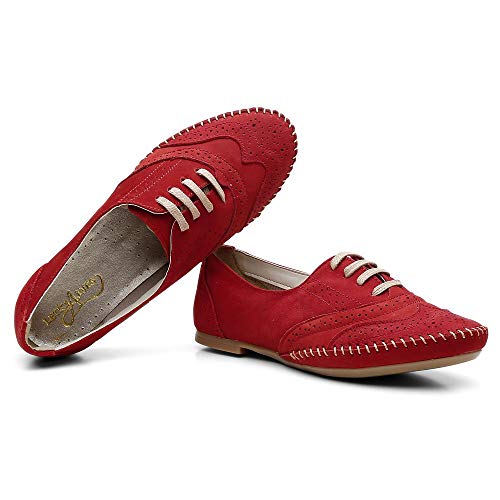 Oxford em Couro 15360 QQ Vermelho 36