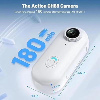 Stallion Frames Body Camera, 2025 New Stallionframes 4k Mini Handsfree Bodycam, Action Cam with Audio and Video Recording Wearable for Cycling, Diving, Pet, Vlogging (White-4K)