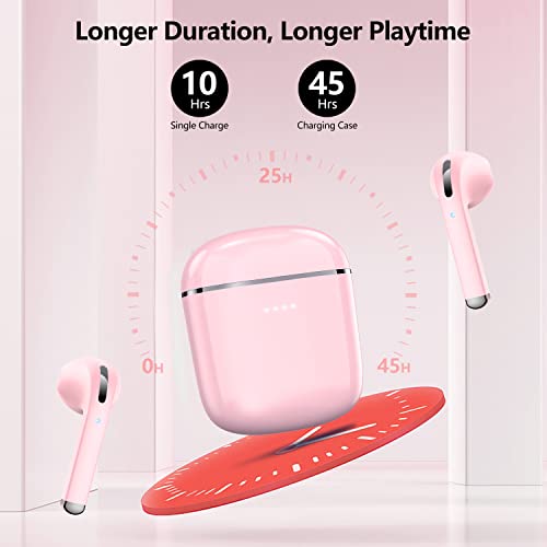 Auriculares-Bluetooth-53-Auriculares-Inalambricos-con-HiFi-Estereo-Altavoz-de-13-mm-HD-Mics-Reproduccion-de-45Horas-Cascos-Inalambricos-Impermeable-IPX7-Auriculares-Deportivos-Rosa