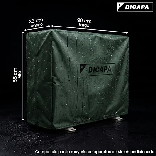 Miniatura 2 de Dicapa Funda Aire Acondicionado Exterior De 90 X 55 X 30 Cm. Cubre Aire Acondicionado Exterior Impermeable Y Resistente Verde