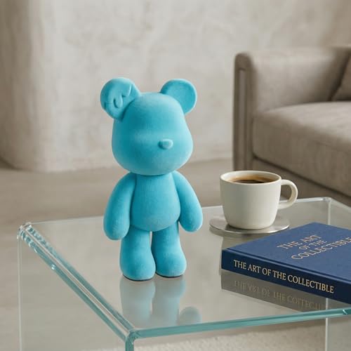 Estatua decorativa de oso azul para hogar miniatura 4