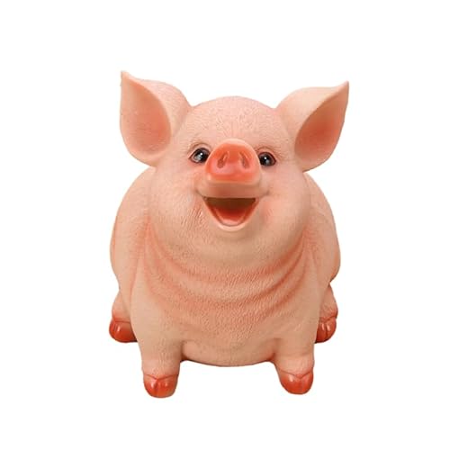 Culnflun Piggy Bank, Cute Pink Pig Money Box Resin Cartoon