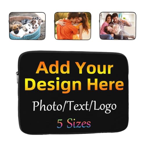 Image of Custom Laptop Bag with Your Photo /Text /Logo Printing, Personalized Shockproof Business Briefcase for Men Women, Waterproof Travel Laptop Case, 15in