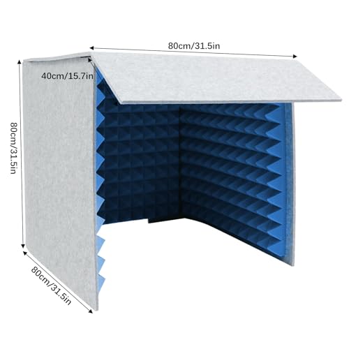 Cabina de aislamiento de sonido - Cápsula insonorizada portátil de mesa con reducción de ruido acústico para grabación y producción de audio