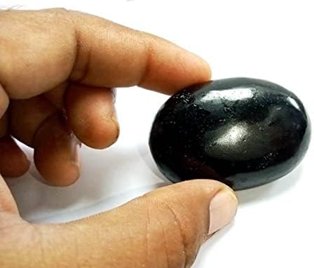 Miniatura 5 de Piedra de palma de turmalina negra natural, piedra de palma de cristal pulido de turmalina negra
