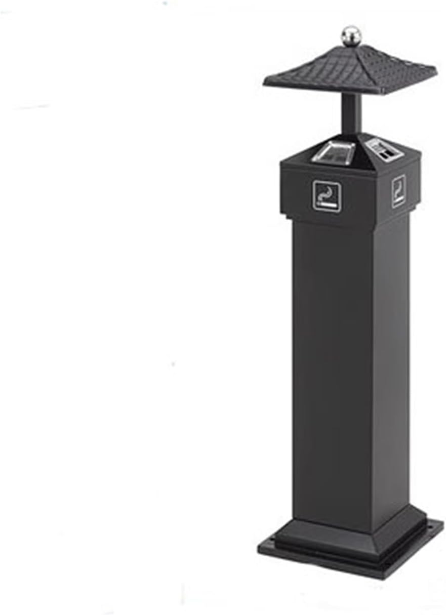 Stand Up Ashtray Commercial Stainless Steel Smoke Extinguishing Column Outdoor Vertical Ash Column Large Fixable Ash Collector Cigar Ashtrays For Outdoors (Color : Black)