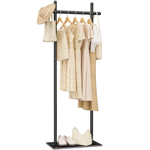 ENUMAIL Coat Rack Freestanding with Natural Rock Base, Metal Coat Hanger Stand, Industrial Garment Rack, Clothes Tree for Bedroom Living Room Office To Hang Clothes, Hats, 68.9in, Black by ENUMAIL - Used condition - US$62.99