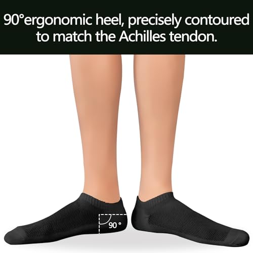 Image of +MD No Show Socks for Women and Men, Viscose Bamboo Soft Athletic Running Moisture Wicking Short Casual Sports Socks 6 Pairs, 6Grey14-16